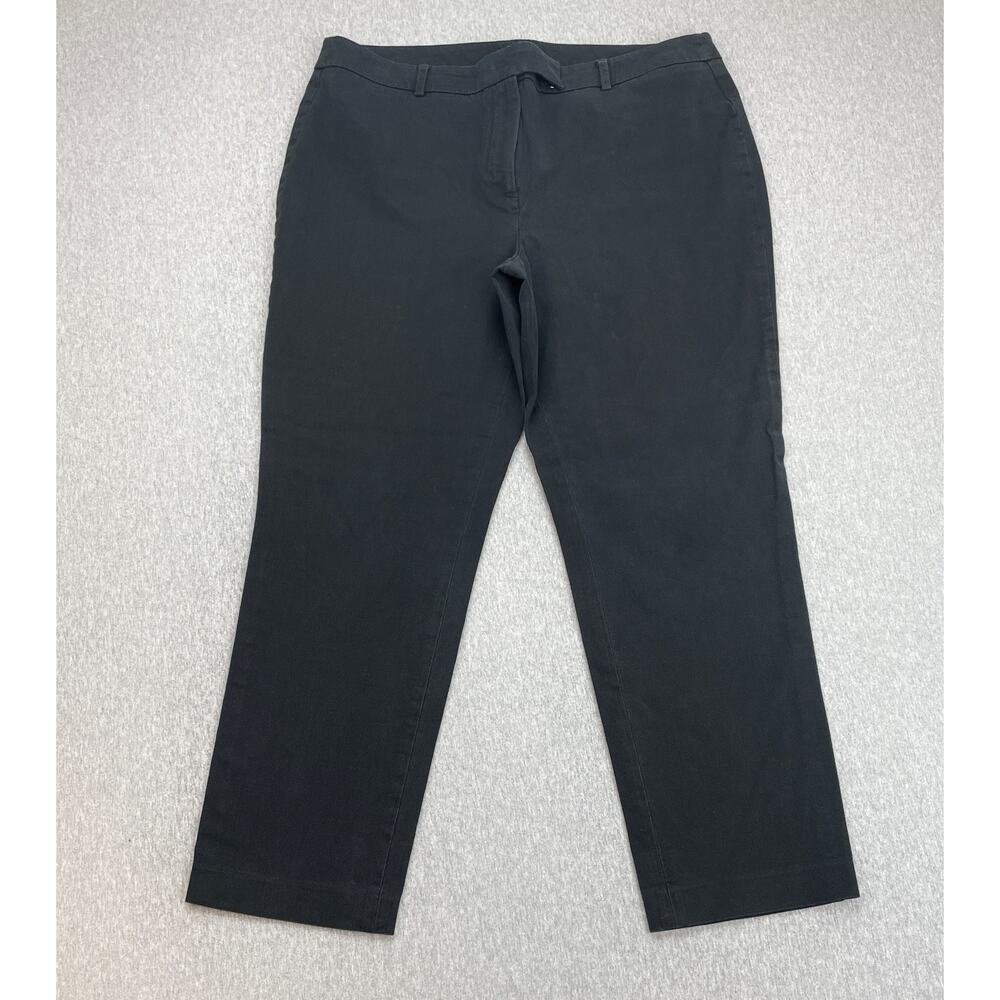 Talbots Pants Womens 14 Black Cotton Blend Stretch High Waist Slim Fit Dress